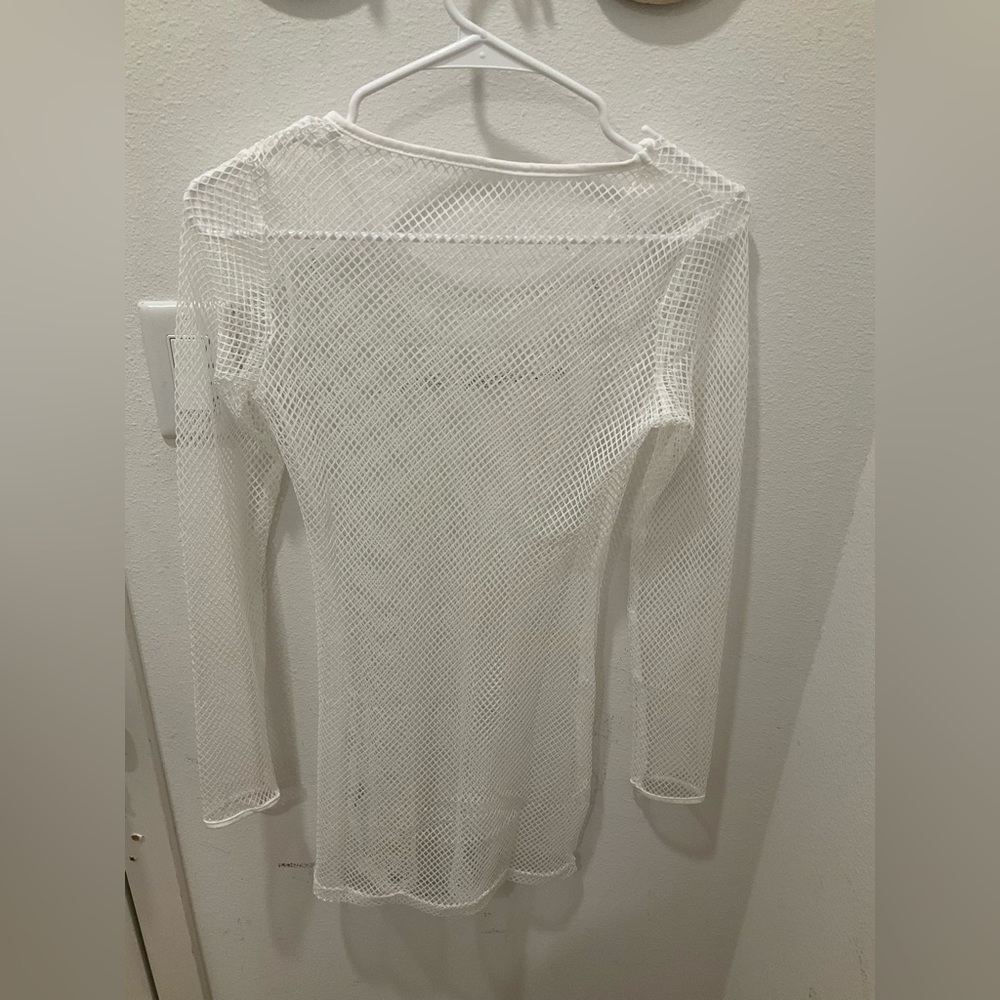 Open knit cover up dress